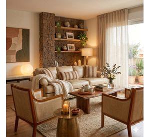 Living Tucson 311 Beige cuero sintetico envejecido sofa 3 cuerpos con resortes + 2 sitiales