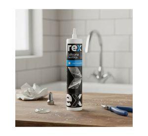 Silicona Acética Transparente con Fungicida Rex Cartucho 300 ml