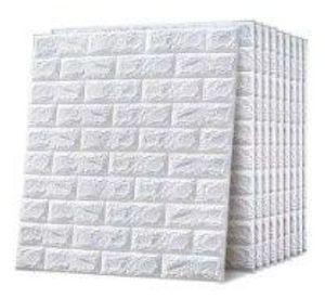 Lamina 3d Ladrillo Color Blanco Pack De 10