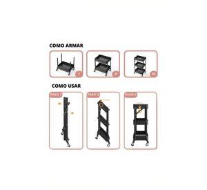 Organizador Carro Plegable Multiuso 3 Niveles Negro