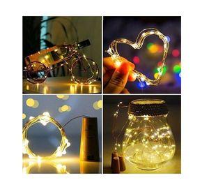 Luz Hada tipo Corcho 1mt Alambre Guirnaldas Led con Pilas
