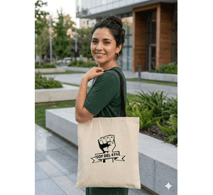 Tote Bag Asas Negras Soy Del 41% Estampado 38x42 Cm Algodón