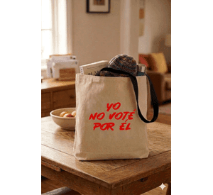 Tote Bag Asas Negras Yo No Voté Por Él en rojo Estampado 38x42 Cm Algodón