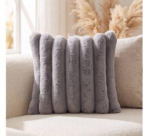 Set 2 Fundas de Cojín Sherpa Suave por Capas Lila 45x45 cm Colección Hygge Lavanda