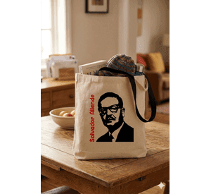 Tote Bag Asas Negras Salvador Allende Estampado 38x42 Cm Algodón