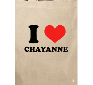 Tote Bag Asas Negras I Love Chayanne 38x42 Cm Algodón
