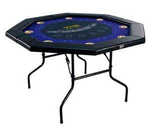 Mesa póker octagonal plegable 8 jugadores 76.2x122 cm