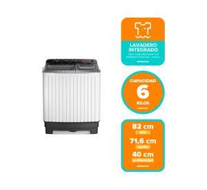 Lavadora semi automática MWMSAT6W carga superior 6 kg blanco