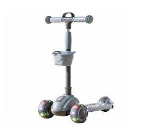 Scooter plegable 3 ruedas luces y música gris