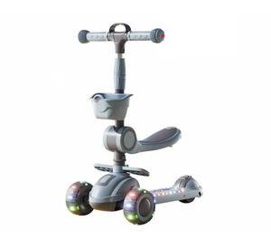 Scooter infantil 3 en 1 plegable con asiento gris