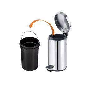 Basurero Papelero Pedal 8 Litros Acero Inoxidable Taumm