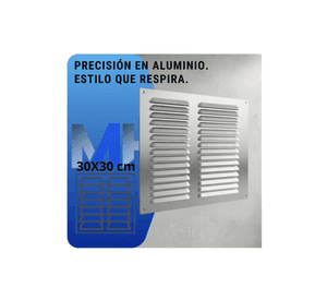 Celosia De Ventilacion Aluminio 30x30 Cm Blanca Rejilla
