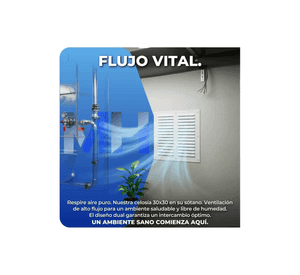 Celosia De Ventilacion Aluminio 30x30 Cm Blanca Rejilla