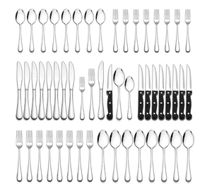 Set 48 Piezas Cubiertos Cuchillería Acero Inoxidable Plateado