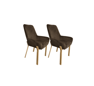 Pack 2 Sitial Poltrona Oporto de Felpa con Patas de Madera para Living Dormitorio u Oficina