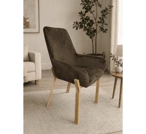 Pack 2 Sitial Poltrona Oporto de Felpa con Patas de Madera para Living Dormitorio u Oficina