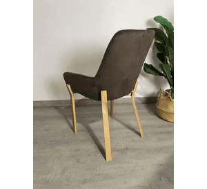 Pack 2 Sitial Poltrona Oporto de Felpa con Patas de Madera para Living Dormitorio u Oficina