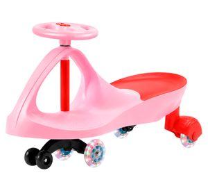 Auto a pedal Swing car giratorio con luces rosado
