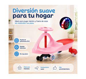 Auto a pedal Swing car giratorio con luces rosado