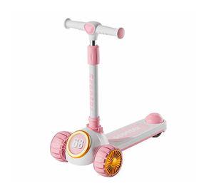 Scooter plegable led rosa 3 ruedas music