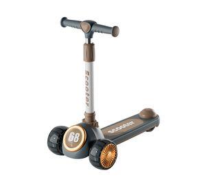 Scooter plegable led gris 3 ruedas music