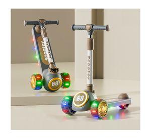 Scooter plegable led gris 3 ruedas music