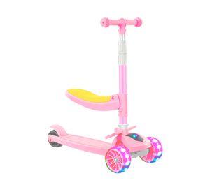 Scooter plegable rosa asiento música led