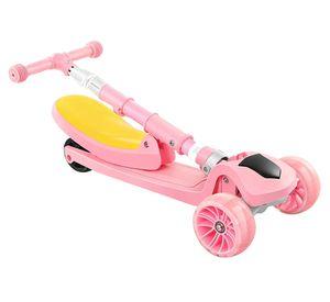 Scooter plegable rosa asiento música led