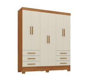 Clóset 6 puertas 6 cajones Paris cinamomo | off white 200x162x40 cm