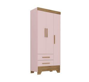 Clóset 3 puertas 2 cajones Adoleta rosado 180x81.7x40 cm
