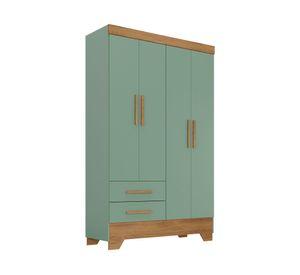 Clóset 4 puertas 2 cajones Bambole verde 180x108.4x40 cm