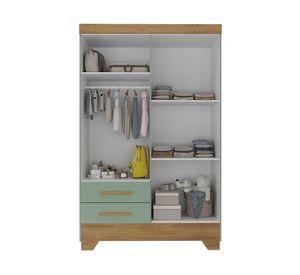 Clóset 4 puertas 2 cajones Bambole verde 180x108.4x40 cm
