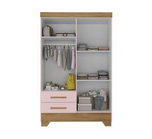 Clóset 4 puertas 2 cajones Bambole rosado 180x108.4x40 cm
