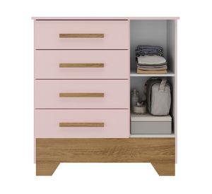 Cómoda Catavento rosado 1 Puerta 4 cajones