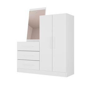 Cómoda Duna branco/fosco 2 puertas 3 cajones
