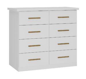 Cómoda Magnuns branco/fosco 8 cajones