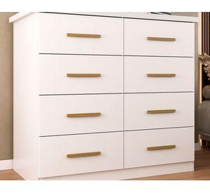 Cómoda Magnuns branco/fosco 8 cajones