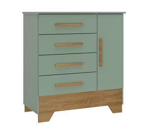 Cómoda Catavento verde 1 Puerta 4 cajones