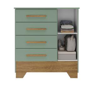 Cómoda Catavento verde 1 Puerta 4 cajones