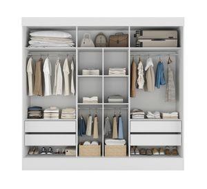 Clóset 2 puertas 4 cajones Flora branco/fosco 200.5x180x46.5 cm