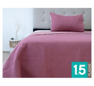 Quilt Bicolor rosado 1.5 plazas