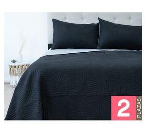 Quilt Bicolor negro 2 plazas