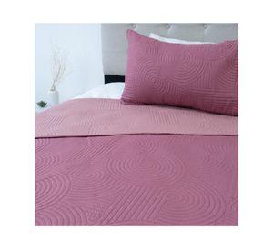 Quilt Bicolor rosado 1.5 plazas