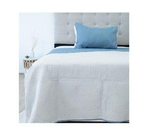 Quilt Bicolor azul 1.5 plazas