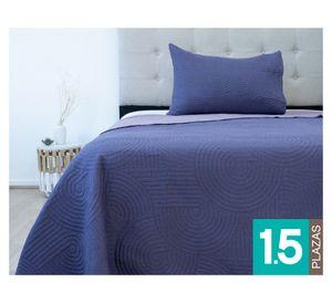 Quilt Bicolor morado 1.5 plazas