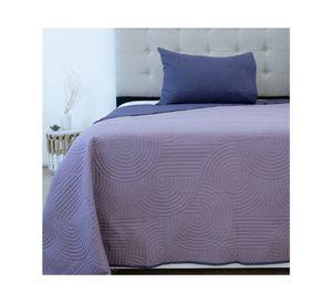 Quilt Bicolor morado 1.5 plazas