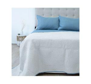 Quilt Bicolor azul 2 plazas