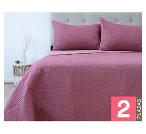 Quilt Bicolor rosado 2 plazas