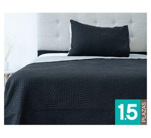 Quilt Bicolor negro 1.5 plazas