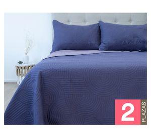 Quilt Bicolor morado 2 plazas